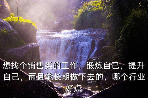 想找個銷售類的工作，鍛煉自己，提升自己，而且能長期做下去的，哪個行業好點
