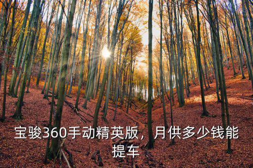寶駿360手動精英版，月供多少錢能提車