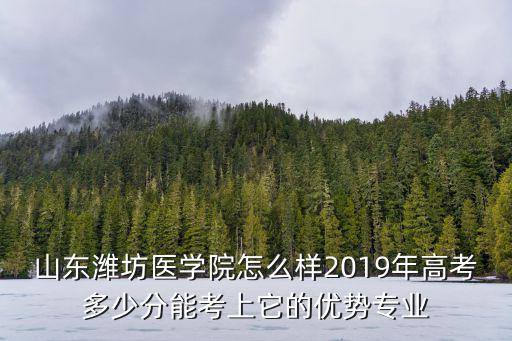 山東濰坊醫學院怎么樣2019年高考多少分能考上它的優勢專業