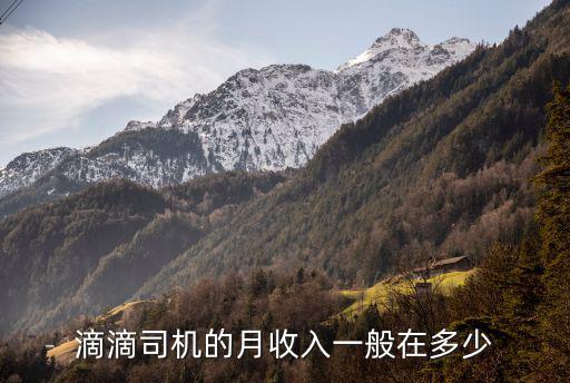 滴滴司機的月收入一般在多少