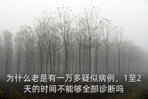 為什么老是有一萬多疑似病例，1至2天的時間不能夠全部診斷嗎