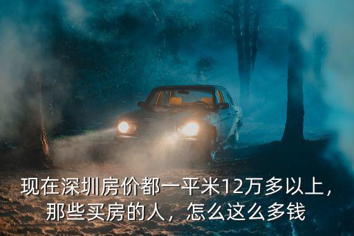 現在深圳房價都一平米12萬多以上，那些買房的人，怎么這么多錢