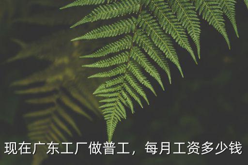 現在廣東工廠做普工，每月工資多少錢