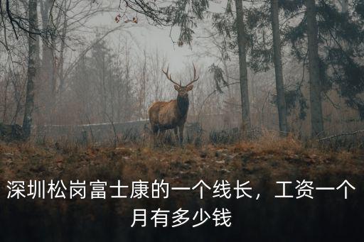 深圳松崗富士康的一個(gè)線長(zhǎng)，工資一個(gè)月有多少錢