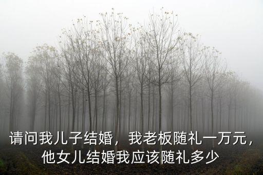 請問我兒子結婚，我老板隨禮一萬元，他女兒結婚我應該隨禮多少