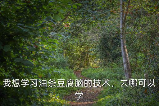 我想學習油條豆腐腦的技術，去哪可以學