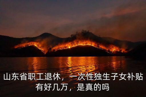山東省的獨生子女補貼是多少,一次性獨生子女補貼有好幾萬