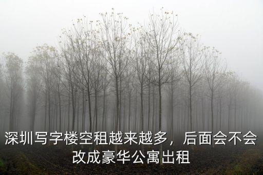 深圳寫字樓空租越來越多，后面會不會改成豪華公寓岀租