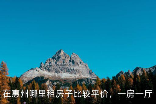 惠州哪里有出租的房子,在惠州哪里租房子比較平價