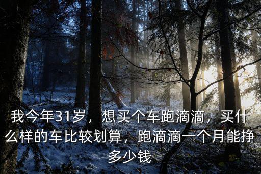 我今年31歲，想買個車跑滴滴，買什么樣的車比較劃算，跑滴滴一個月能掙多少錢