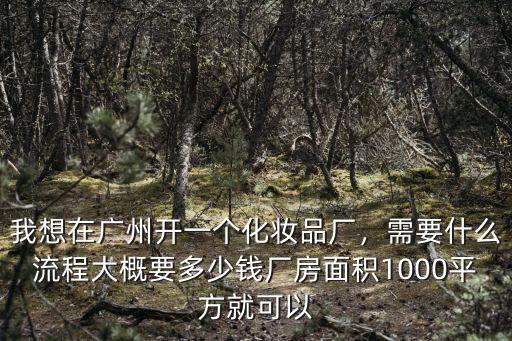 我想在廣州開一個化妝品廠，需要什么流程大概要多少錢廠房面積1000平方就可以