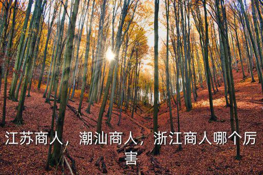江蘇商人，潮汕商人，浙江商人哪個厲害