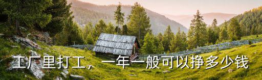 工廠(chǎng)里打工，一年一般可以?huà)甓嗌馘X(qián)