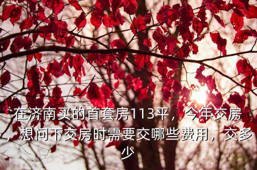 濟南新房交房費用多少,想問下交房時需要交哪些費用
