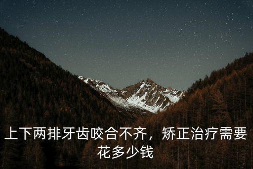 上下兩排牙齒咬合不齊，矯正治療需要花多少錢