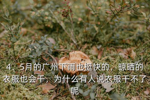 4、5月的廣州下雨也挺快的，晾曬的衣服也會干，為什么有人說衣服干不了呢