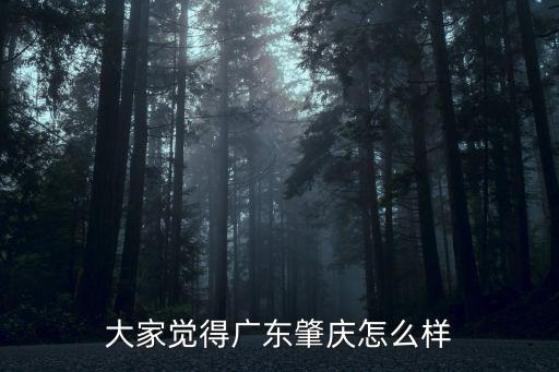 大家覺得廣東肇慶怎么樣