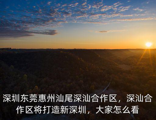 深圳東莞惠州汕尾深汕合作區，深汕合作區將打造新深圳，大家怎么看
