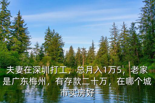 夫妻在深圳打工，總月入1萬5，老家是廣東梅州，有存款二十萬，在哪個城市買房好