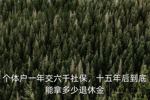 東莞社保個體一年交多少,個體戶一年交六千社保