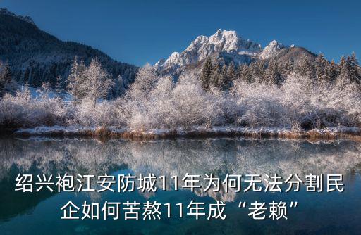 紹興袍江安防城11年為何無法分割民企如何苦熬11年成“老賴”