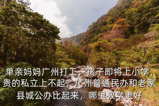 單親媽媽廣州打工，孩子即將上小學，貴的私立上不起，廣州普通民辦和老家縣城公辦比起來，哪里教學更好