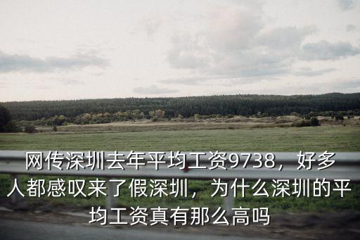 網傳深圳去年平均工資9738，好多人都感嘆來了假深圳，為什么深圳的平均工資真有那么高嗎