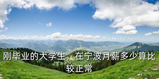 剛畢業(yè)的大學(xué)生，在寧波月薪多少算比較正常