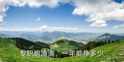 專職跑滴滴，一年能掙多少