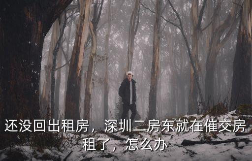 還沒回出租房，深圳二房東就在催交房租了，怎么辦