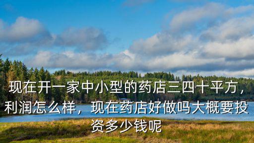 現(xiàn)在開一家中小型的藥店三四十平方，利潤怎么樣，現(xiàn)在藥店好做嗎大概要投資多少錢呢