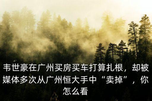 韋世豪住在廣州哪里,網傳韋世豪已在廣州買房