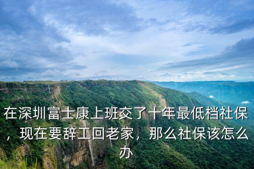 在深圳富士康上班交了十年最低檔社保，現在要辭工回老家，那么社保該怎么辦