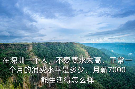 在深圳一個人，不要要求太高，正常一個月的消費水平是多少，月薪7000能生活得怎么樣