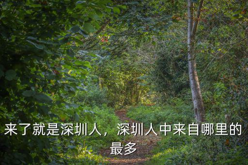 來(lái)了就是深圳人，深圳人中來(lái)自哪里的最多