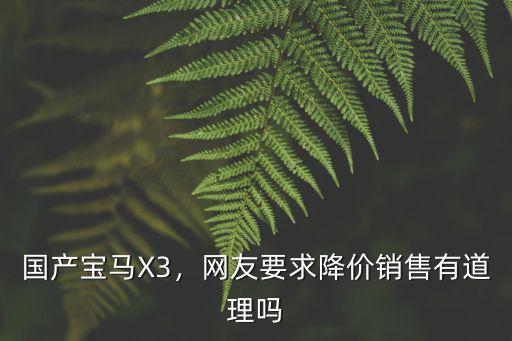 國產(chǎn)寶馬X3，網(wǎng)友要求降價銷售有道理嗎