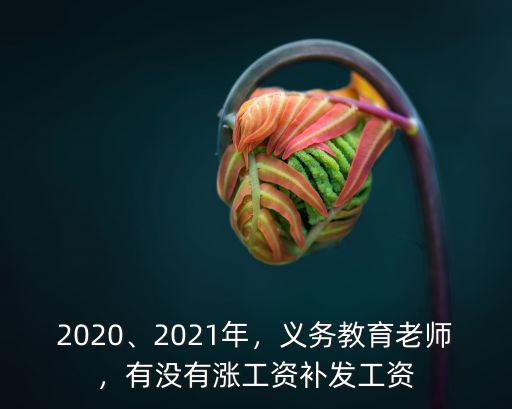 2020、2021年，義務(wù)教育老師，有沒有漲工資補發(fā)工資