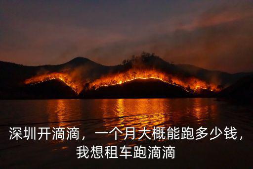深圳開滴滴，一個月大概能跑多少錢，我想租車跑滴滴