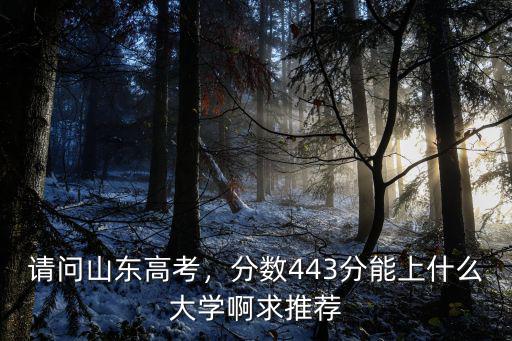 請問山東高考，分數443分能上什么大學啊求推薦