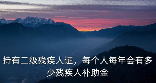 持有二級殘疾人證，每個人每年會有多少殘疾人補助金