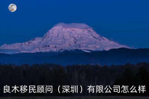 深圳高速公咯顧問有限公司怎么樣,良木移民顧問