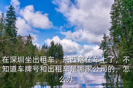 在深圳坐出租車，東西落在車上了，不知道車牌號和出租車是哪家公司的，怎么辦