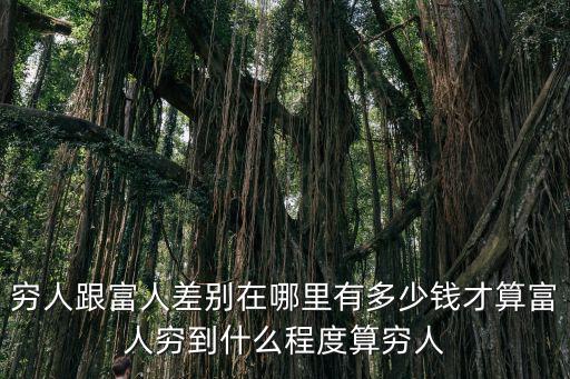 窮人跟富人差別在哪里有多少錢才算富人窮到什么程度算窮人