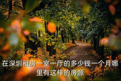 在深圳租房一室一廳的多少錢一個月哪里有這樣的房源