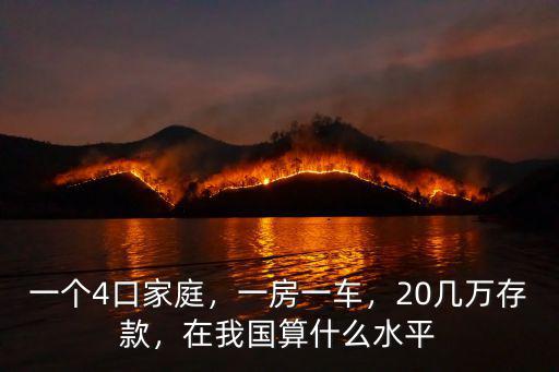 一個(gè)4口家庭，一房一車，20幾萬(wàn)存款，在我國(guó)算什么水平