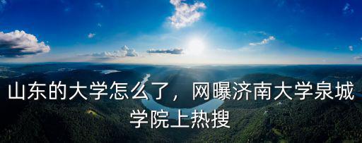 濟南大學一年的學費有多少,山東的大學怎么了