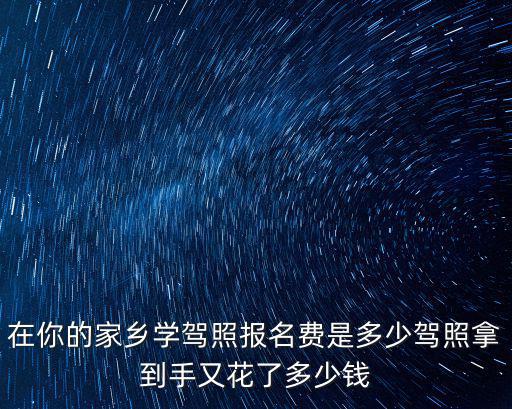 在東營學(xué)駕照需要多少錢,駕照拿到手又花了多少錢