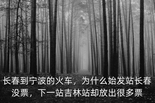 吉林到寧波的火車票多少錢,下一站吉林站卻放出很多票