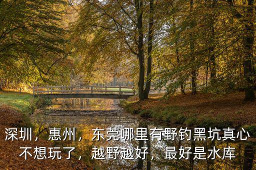 惠州哪里野釣魚多,五一去惠州東江釣魚