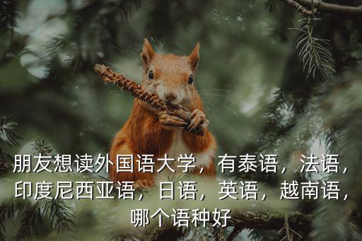 朋友想讀外國語大學，有泰語，法語，印度尼西亞語，日語，英語，越南語，哪個語種好